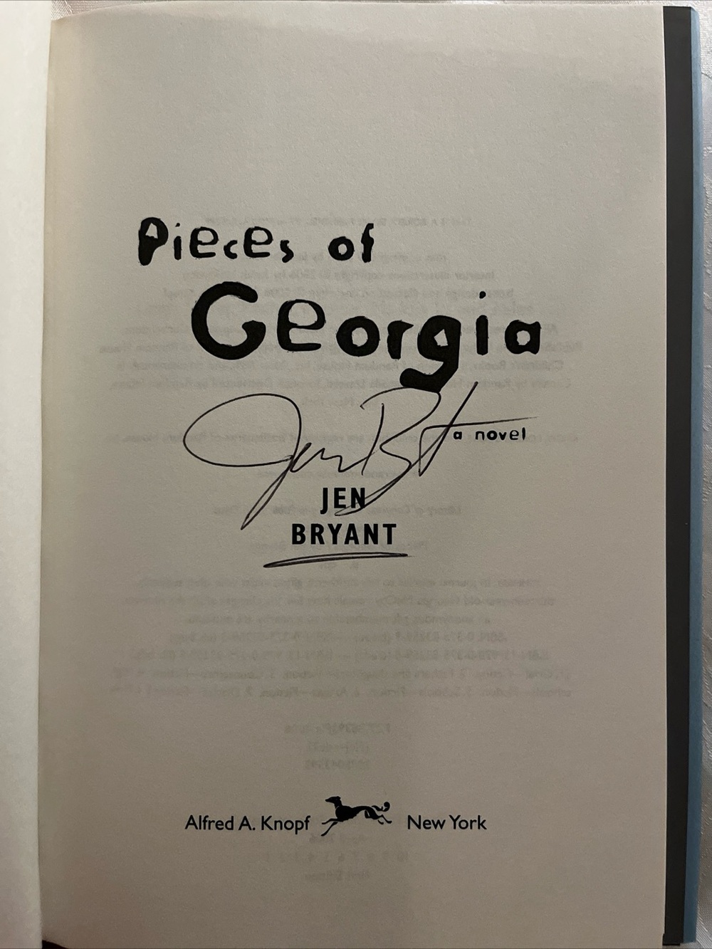 SIGNED Pieces of Georgia by Jen Bryant 1st Edition 2006 Hardcover Knopf Novel